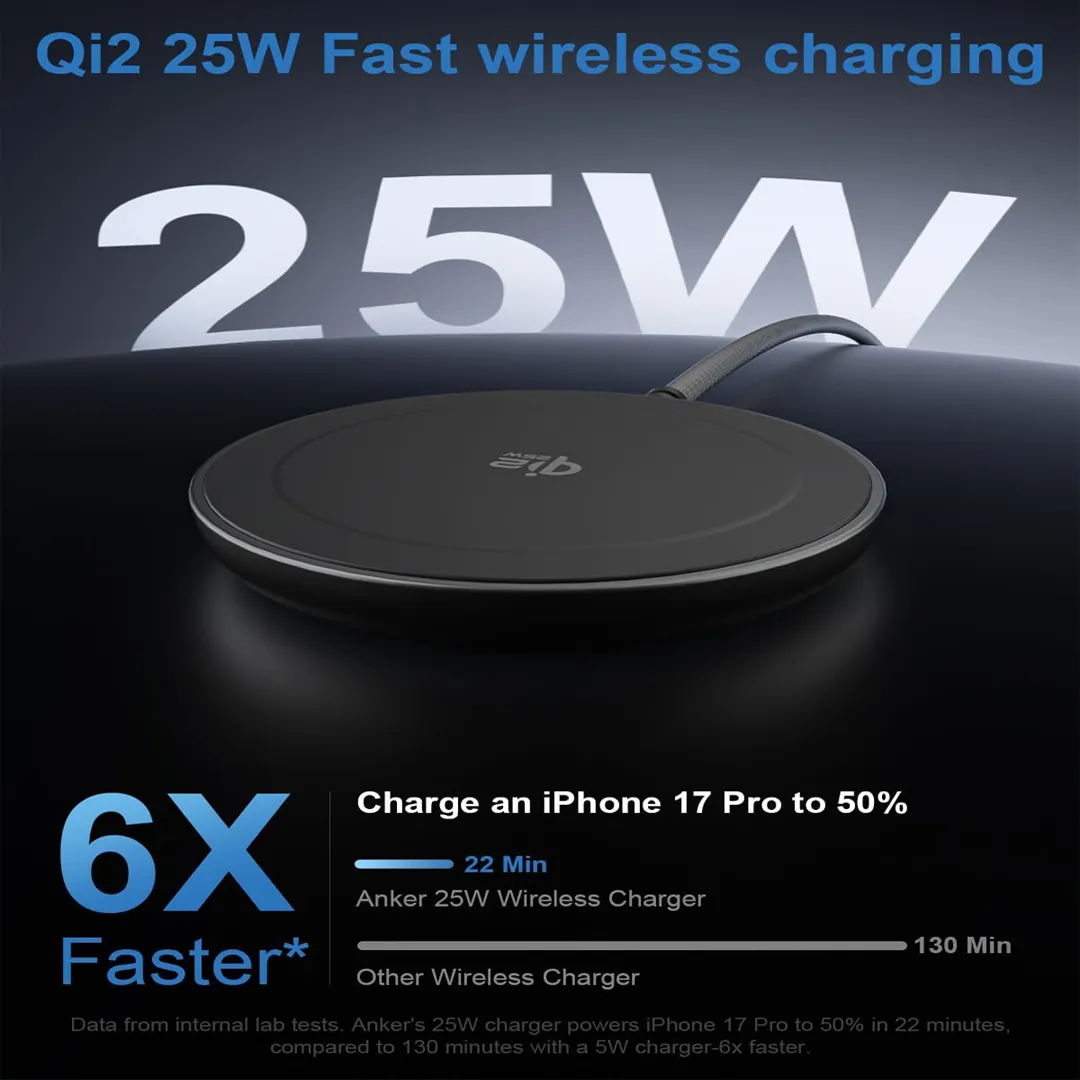 Qi2 25W magnetic wireless charger pad compatible with MagSafe