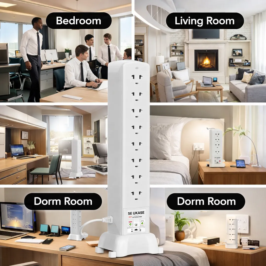 SE UKASE tower extension lead used in home office bedroom dorm and living room setups