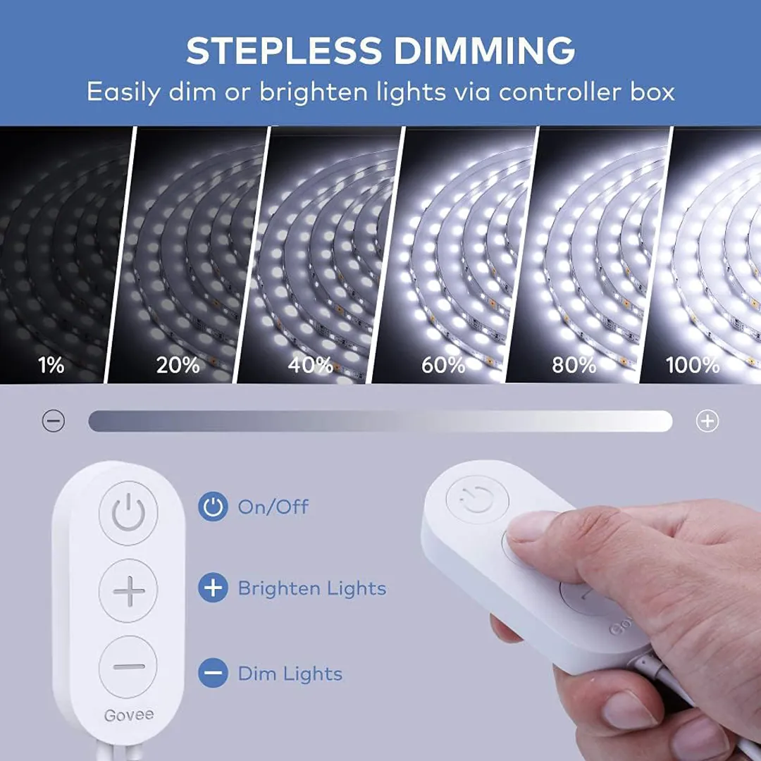 Govee daylight white LED strip lights with upgraded adhesive backing