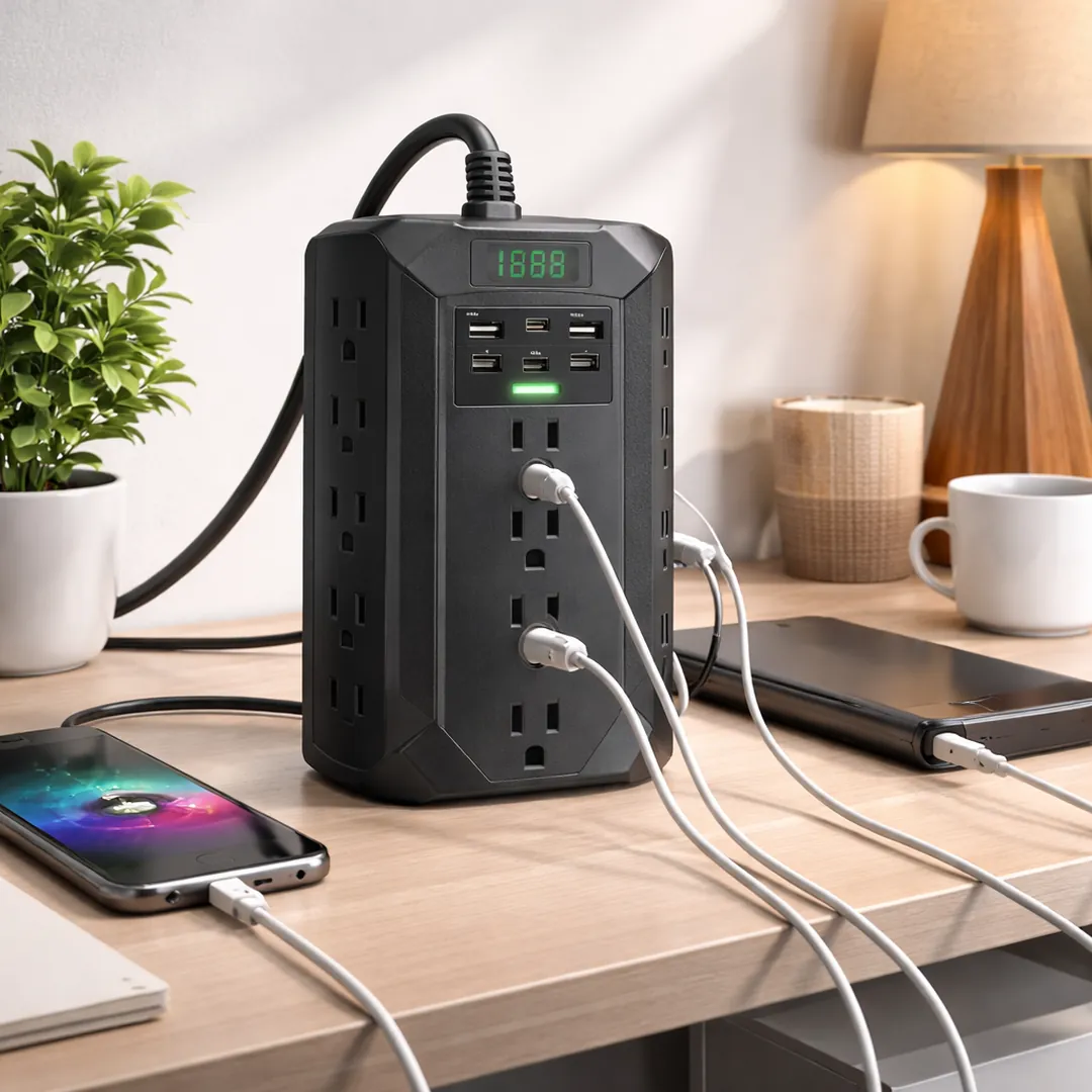 Surge protector power strip demo image