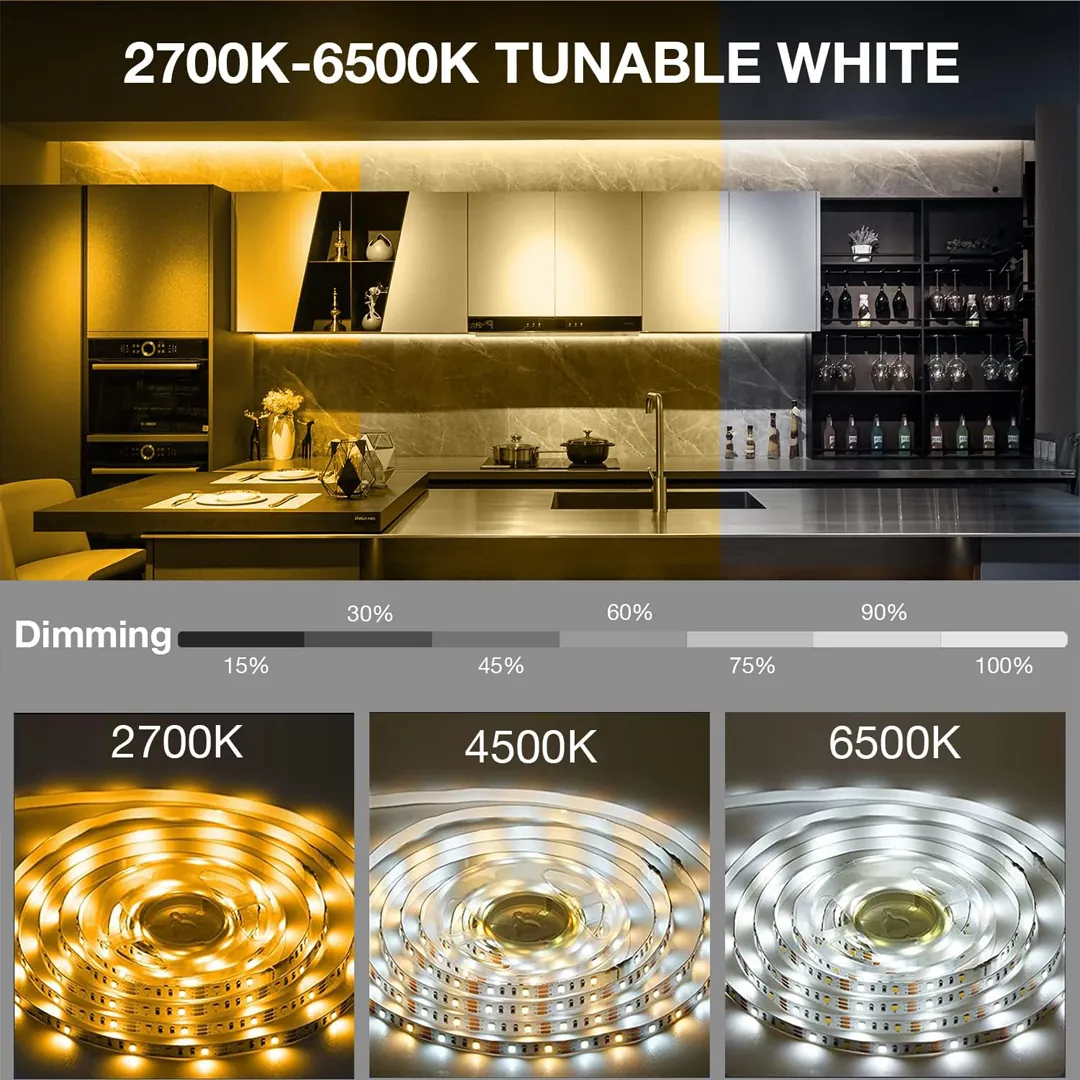 DAYBETTER remote control under cabinet lights with dimmable white tones