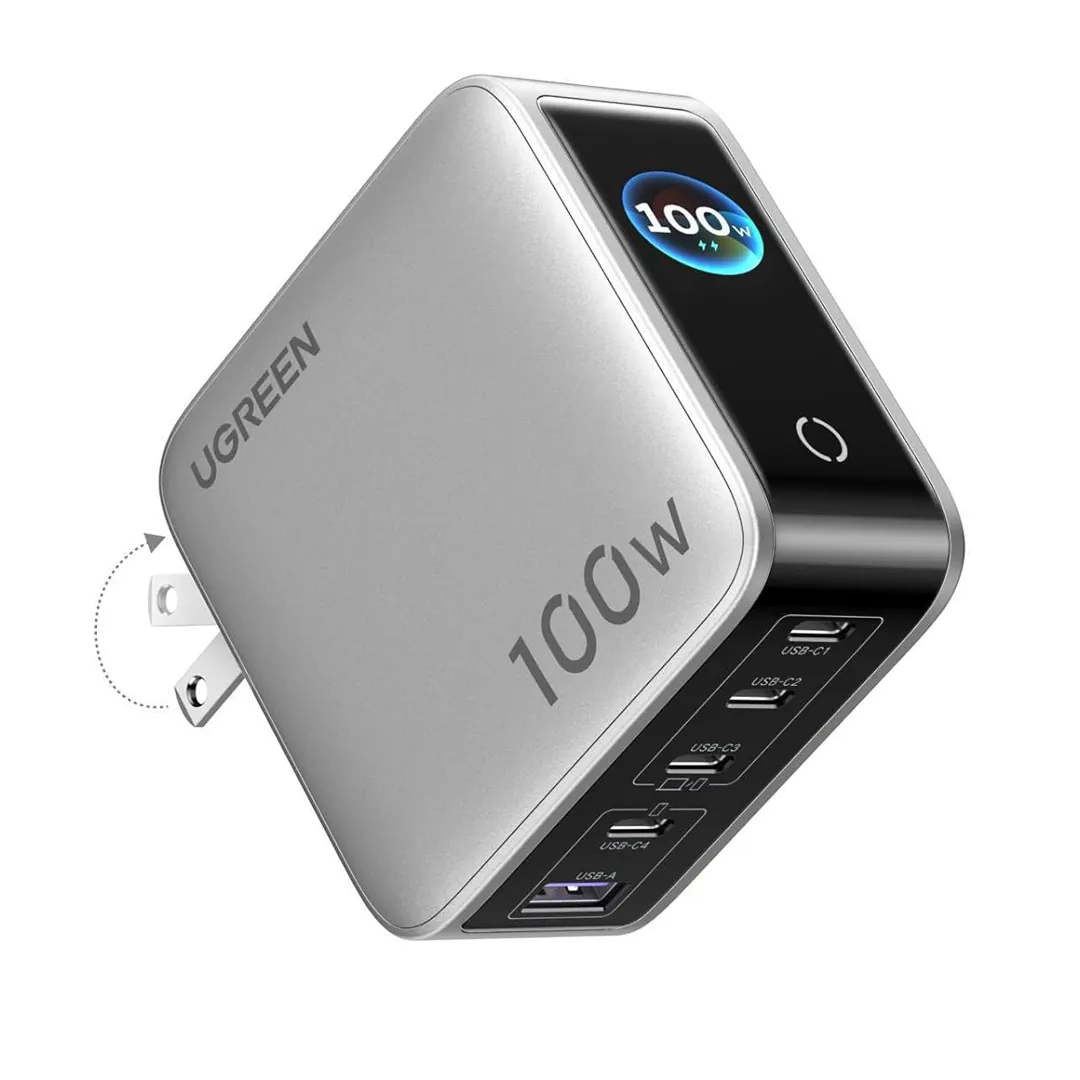 UGREEN 100W 5-port GaN charger with digital display card image