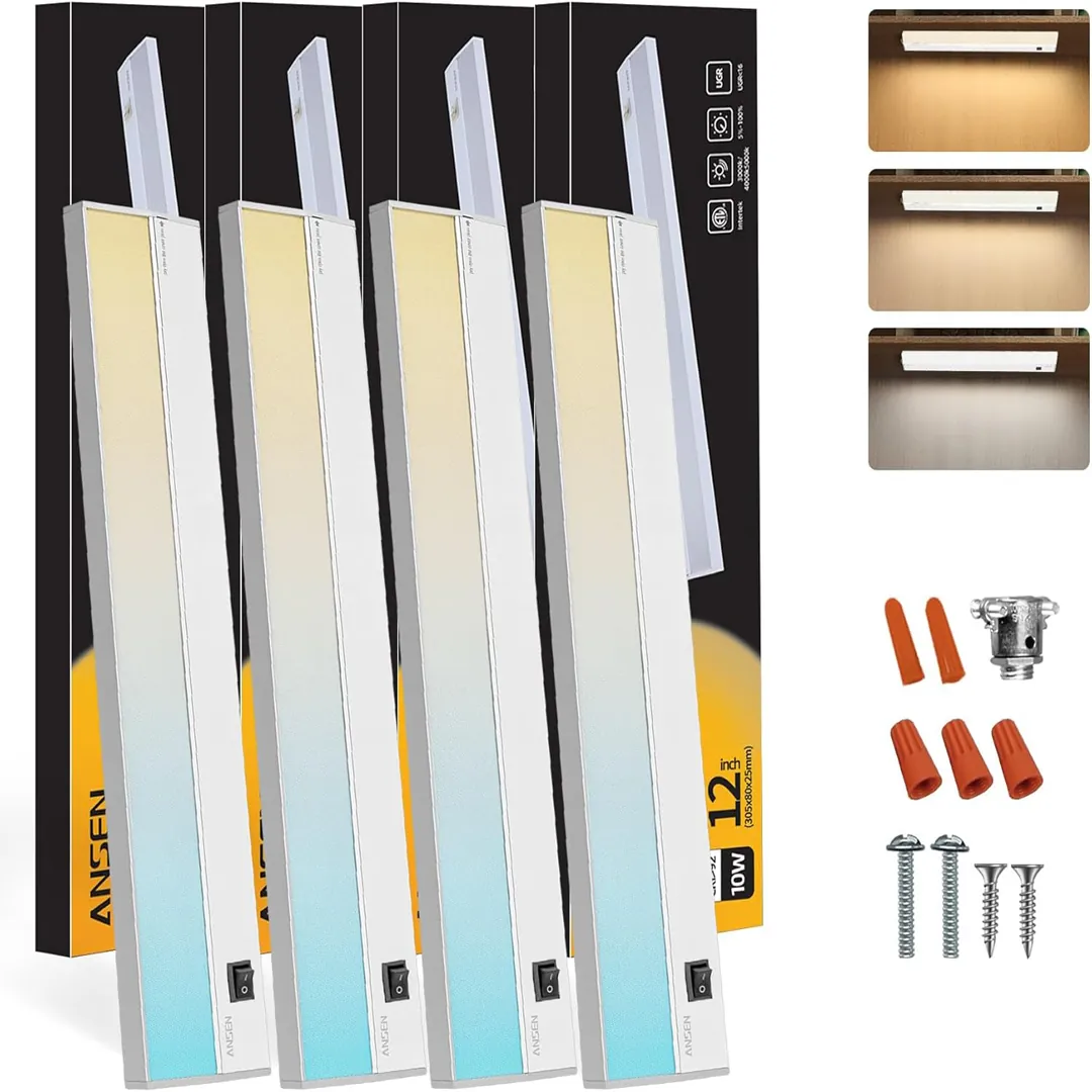 Ansen multi-pack hardwired under cabinet light with high color accuracy
