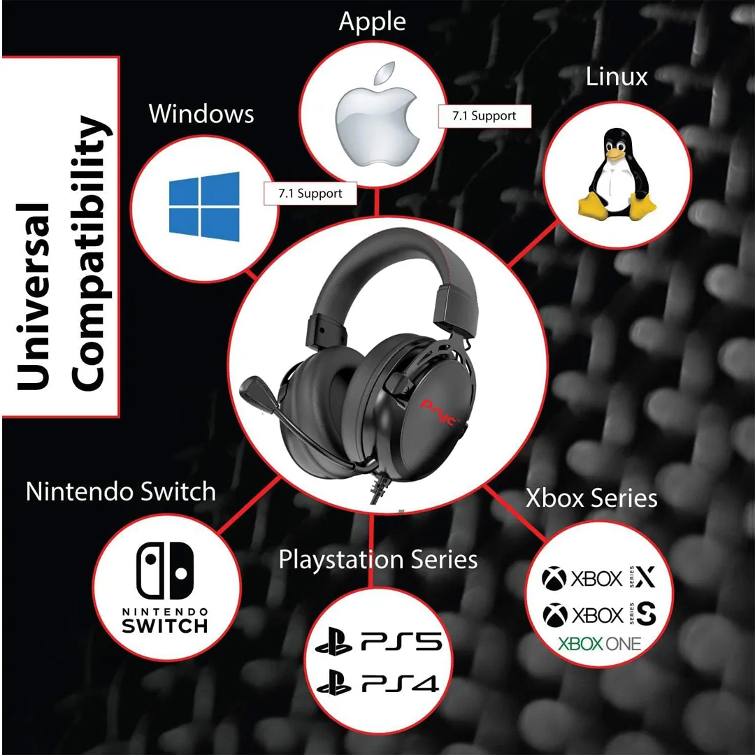 Sumvision Seraph 7.1 gaming headset on desktop gaming setup with microphone and surround sound focus