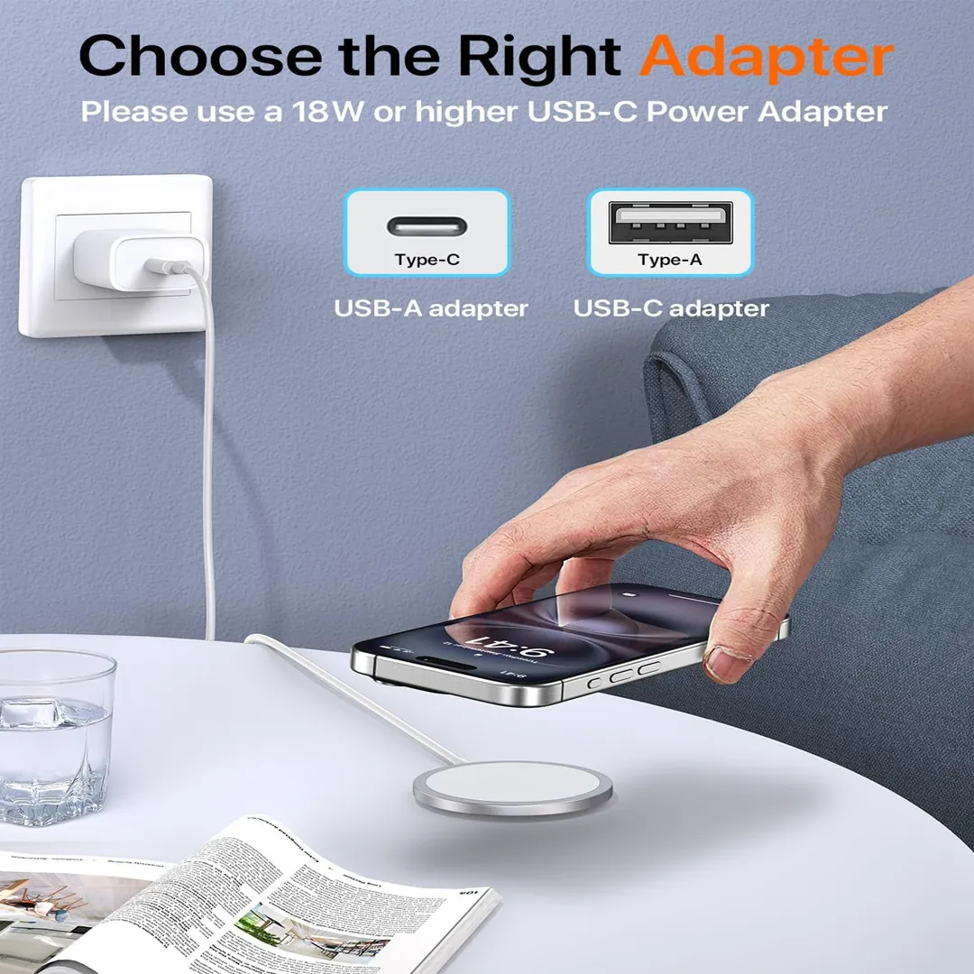 2 pack magnetic wireless charger for iPhone and AirPods with magsafe compatibility