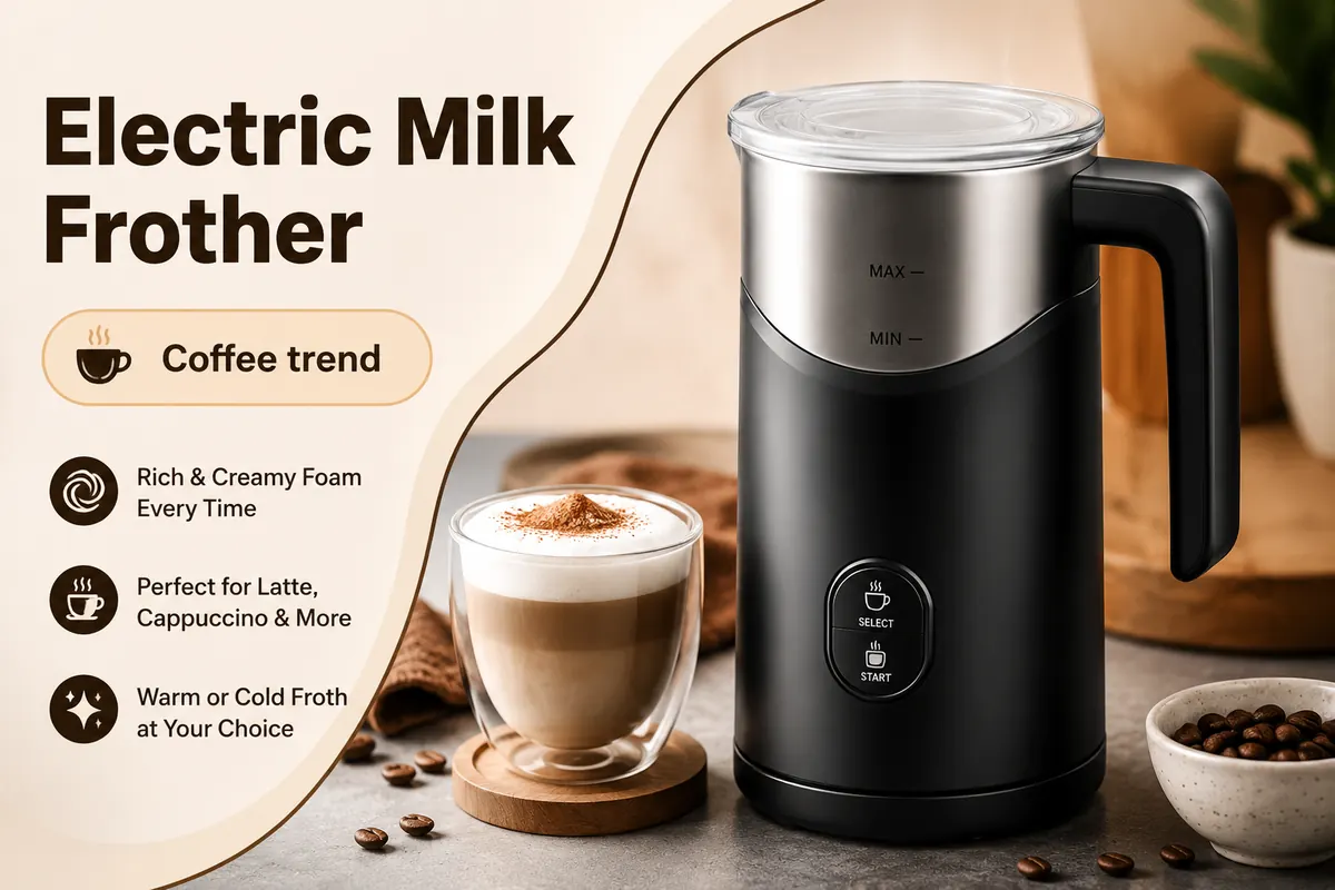 Electric milk frother demo image
